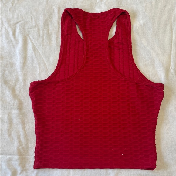 Red Racerback Crop Top - Picture 3 of 3
